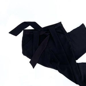 current air waist tie black pants w/side zipper